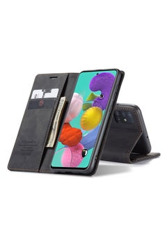 CaseMe CaseMe Samsung Galaxy A51 Case Wallet, for Samsung Galaxy A51 Wallet Case Book Folding Flip Folio Case with Magnetic Kickstand Card Slots Protective Cover - Black  - Image 3