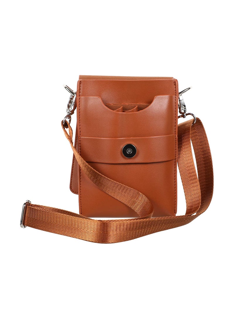 SYOSI SYOSI Hairdressing Tools Pouch, Hairdresser Holster Tools Pouch, Scissor Pouch Holster Leather Hair Stylist Scissor Holster with Belt for Hair Stylist Barber, Brown  - Image 1