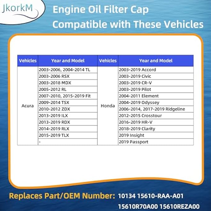 rayihni 80985 Fill Cap Fill Cap Compatible with Acura Honda  RSX MDX RLTL  More OEM 10134 15610RAAA01 15610R70A00 15610REZA00 - Image 2