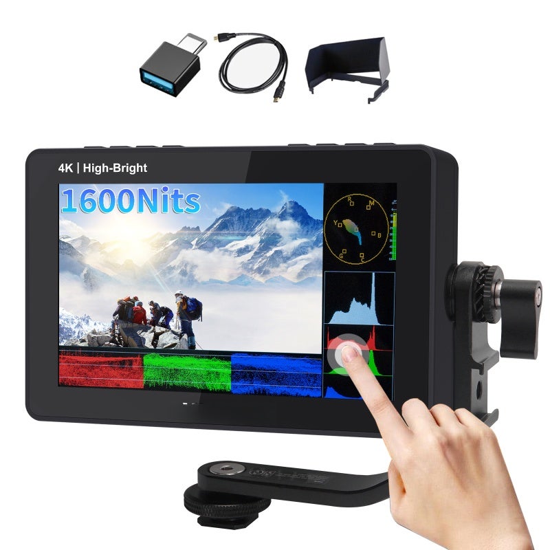 ANDYCINE A6 II 5.5 Inch DSLR Camera Field Monitor Touch Control Director Video Monitor 3D Luts 1600nits Brightness with 4K HDMI Input/Output DC 8.4V Power Output Replacement for Sony Canon Nikon DSLR - Image 1