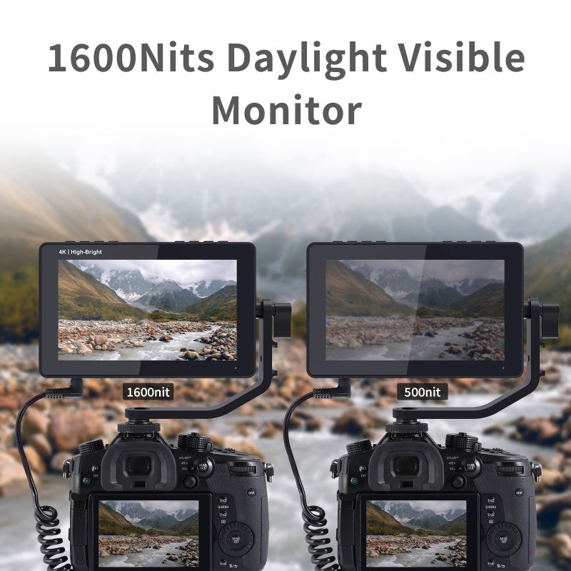 ANDYCINE A6 II 5.5 Inch DSLR Camera Field Monitor Touch Control Director Video Monitor 3D Luts 1600nits Brightness with 4K HDMI Input/Output DC 8.4V Power Output Replacement for Sony Canon Nikon DSLR - Image 3