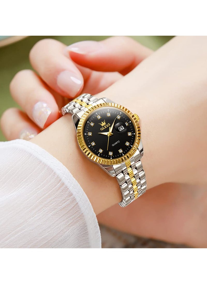 OLEVS Women's Watch Diamond Luxury Dress Women's Watch Analog Quartz Waterproof Date Stainless Steel Watch - Image 5