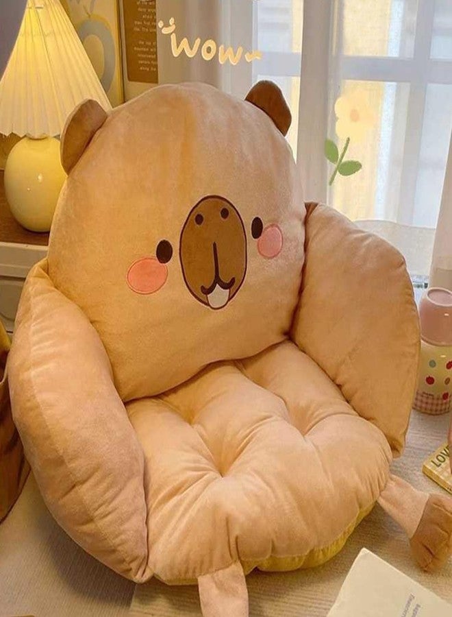 Ditucu Capybara Seat Cushion Kawaii Chair Cushions 17.7 x 15.7 inch Cute Stuff Comfy Lazy Sofa Floor Pillow for Gaming Chairs Room Decor Brown - Image 3