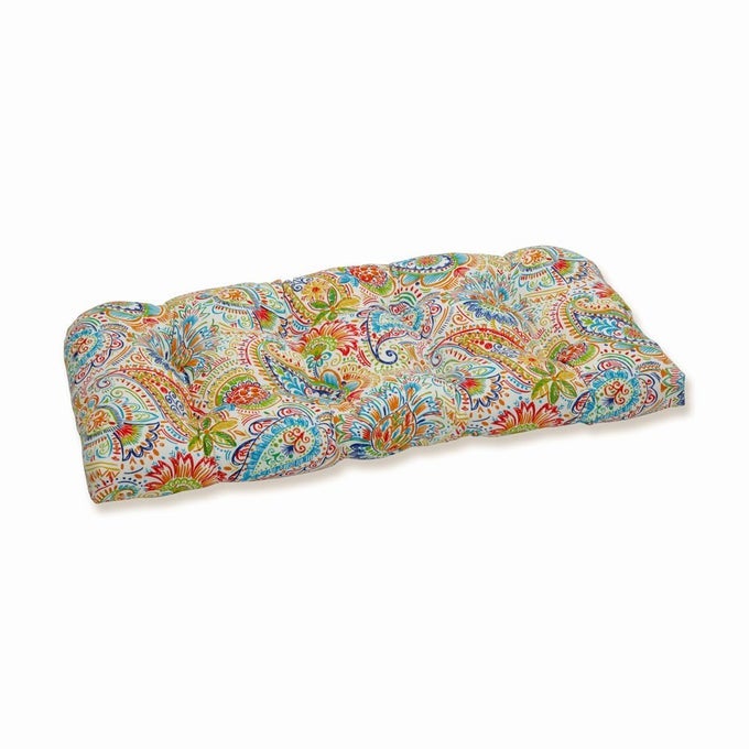 PAISLEY INDOOROUTDOOR SOFA SETEE SWING CUSHION TUFTED WEATHER AND FADE RESISTANT 19 X 44 BLUEGREEN GILFORD