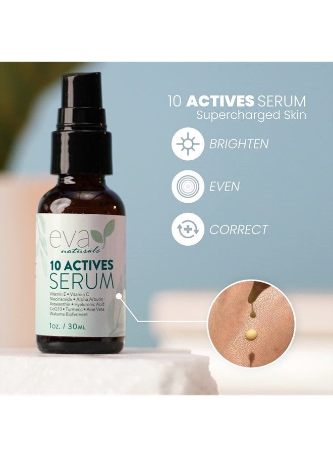Eva Naturals Skin Brightening Serum for Women - Facial Serums for Glowing Skin with Vitamin C, Hyaluronic Acid, Niacinamide, and Vitamin E - Dark Spots Remover for Face - Sun Spot Remover for Face Serum Corrector  - Image 2