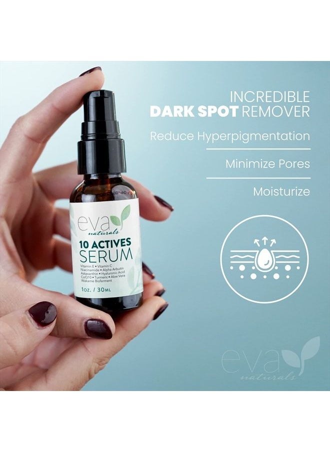 Eva Naturals Skin Brightening Serum for Women - Facial Serums for Glowing Skin with Vitamin C, Hyaluronic Acid, Niacinamide, and Vitamin E - Dark Spots Remover for Face - Sun Spot Remover for Face Serum Corrector  - Image 3