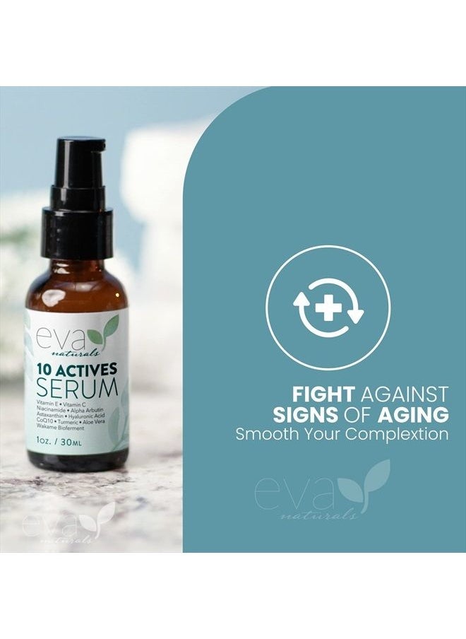 Eva Naturals Skin Brightening Serum for Women - Facial Serums for Glowing Skin with Vitamin C, Hyaluronic Acid, Niacinamide, and Vitamin E - Dark Spots Remover for Face - Sun Spot Remover for Face Serum Corrector  - Image 5