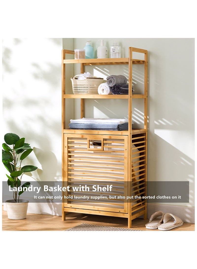 هيكسدريم سلة غسيل، سلة غسيل مع رف تخزين مكون من 4 طبقات لغرفة الغسيل والحمام وغرفة النوم - Image 2