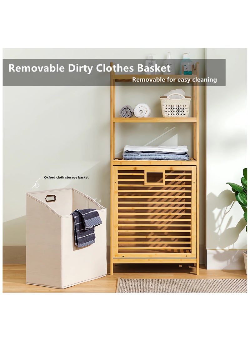 هيكسدريم سلة غسيل، سلة غسيل مع رف تخزين مكون من 4 طبقات لغرفة الغسيل والحمام وغرفة النوم - Image 3