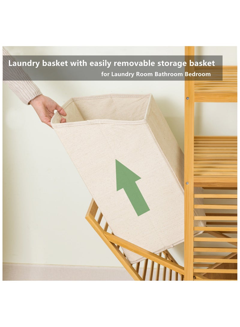 هيكسدريم سلة غسيل، سلة غسيل مع رف تخزين مكون من 4 طبقات لغرفة الغسيل والحمام وغرفة النوم - Image 4