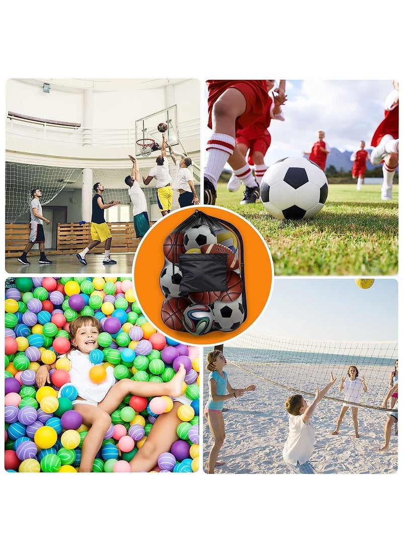 KASTWAVE Mesh Ball Bags, Heavy Duty Sports Ball Bag with Adjustable Strap, Drawstring Extra Large Soccer Ball Bag Work for Coach, Basketball,Football, Volleyball,BaseBall and Swimming Gears - Image 4