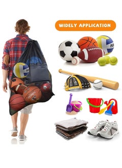 KASTWAVE Mesh Ball Bags, Heavy Duty Sports Ball Bag with Adjustable Strap, Drawstring Extra Large Soccer Ball Bag Work for Coach, Basketball,Football, Volleyball,BaseBall and Swimming Gears  - Image 3