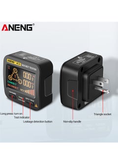 ANENG AC11 Socket Tester Electric Leakage Detector LCD Display Ground Wire Zero Line Live Wire Phase Multifunctional Electrical Electroscope RCD NCV Electric Tester Circuit Polarity Detector UK Plug  - Image 3