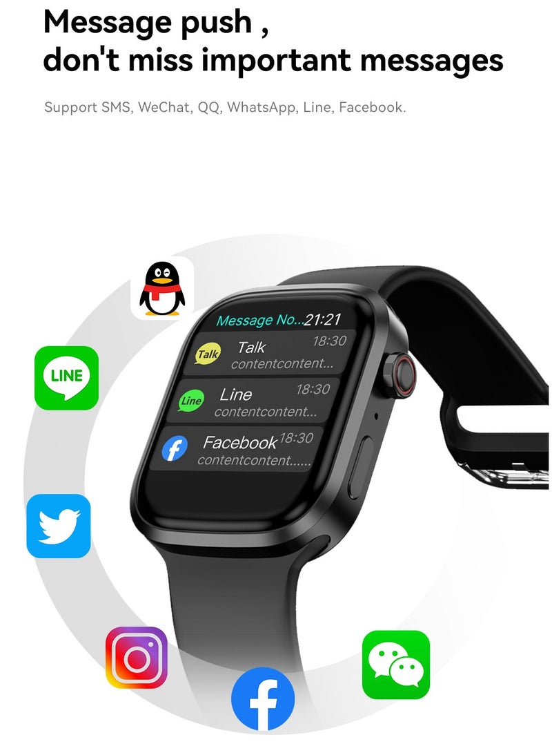 AROAQ Zero 90 Smart Watch, IP67 Waterproof NFC Bluetooth Health Monitoring Watch, 2.3" HD Display 280mah Large Capacity Battery Smart Fitness Watch with Multiple Sports Mode, (Black and Brown) - Image 2