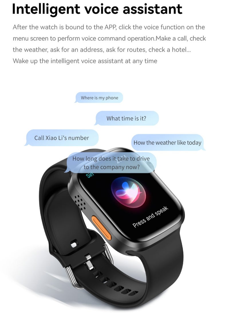 AROAQ Zero 90 Smart Watch, IP67 Waterproof NFC Bluetooth Health Monitoring Watch, 2.3" HD Display 280mah Large Capacity Battery Smart Fitness Watch with Multiple Sports Mode, (Black and Brown) - Image 3