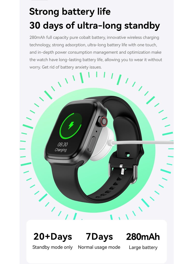 AROAQ Zero 90 Smart Watch, IP67 Waterproof NFC Bluetooth Health Monitoring Watch, 2.3" HD Display 280mah Large Capacity Battery Smart Fitness Watch with Multiple Sports Mode, (Black and Brown) - Image 4