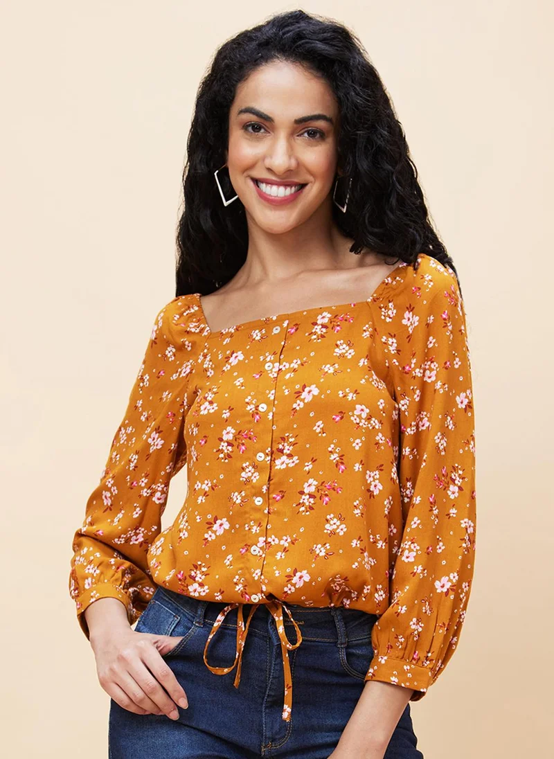 globus Globus Women Floral Printed Shirt Style Top