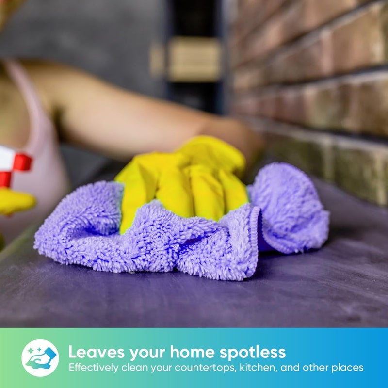 HOMEXCEL Purple Microfiber Cleaning Cloth, 12 Pack Premium Microfiber Towels for Cars, Lint Free, Scratch-Free, Highly Absorbent, Reusable Cleaning Rags for Car, Household, Kitchen, Window,11.5"X11.5" - Image 3