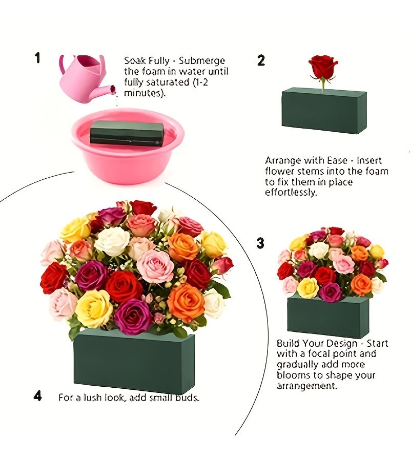 6 Piece Set Floral Foam High Density Insertable Sponge for Bouquet - Image 4