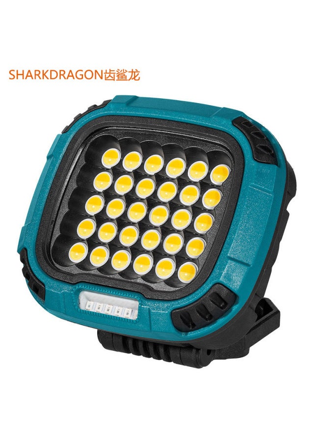 COB Multifunctional Strong Light Floodlight Portable Rechargeable LED Work Light Emergency Night Market Light-Color:w893-2 Built-in Battery Blue - Image 1
