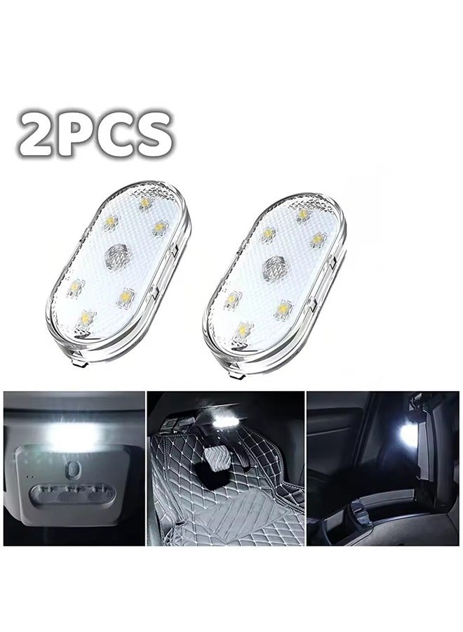 Generic Wireless LED Car Interior Lights, USB Chargeable Ceiling Magnetic Touch Lamp, Hand Reading Light & Door Light For Night Time Illumination (White)  - Image 1