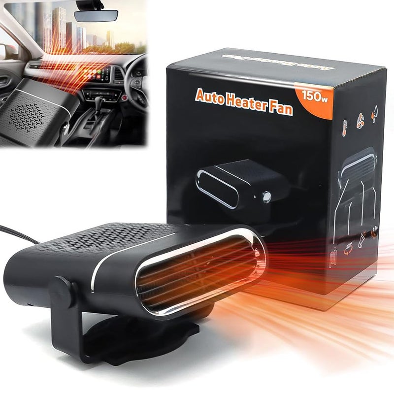 ZOTIMO 2 in 1 Car Heater 150W 12V DC Portable Heater That Plugs into Cigarette Lighter with 360 Free Rotary Adjstment Quick Heating Defrost and Defogger Fan for Efficient Car Use - Image 1