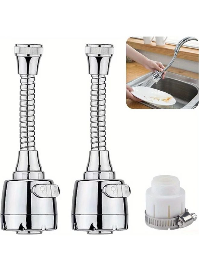 2pcs Kitchen Sink Faucet Sprayer Extension with Universal Adapter 360 Rotatable - Image 2