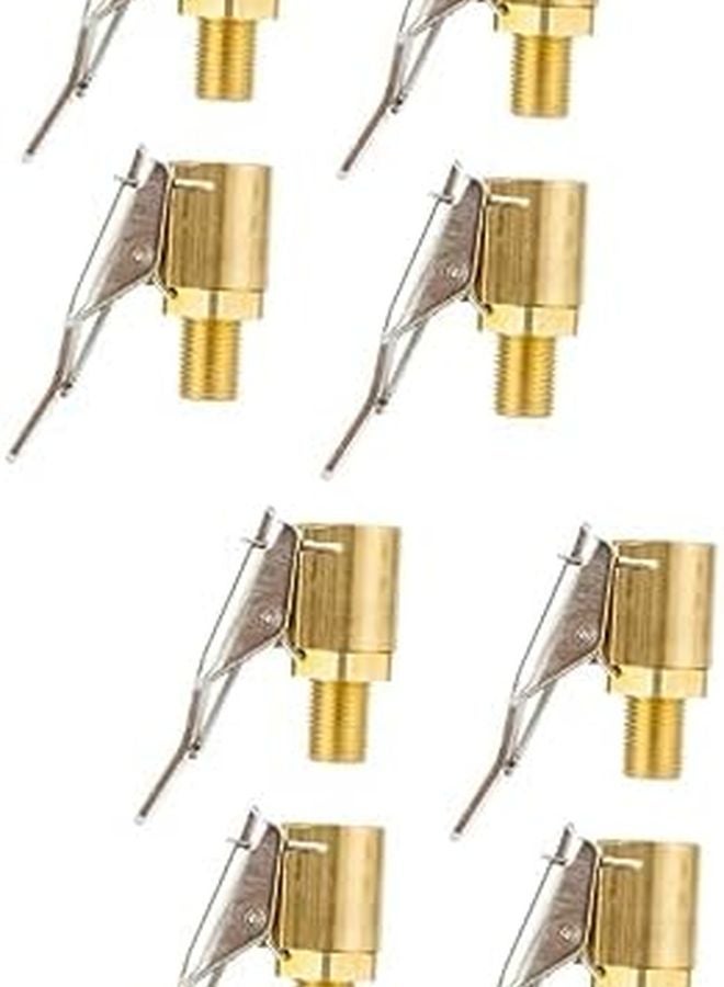 مضخة هواء صمام إطار من النحاس الأصفر، فوهة، نهاية مفتوحة، مشبك هواء، مجموعة من 8 قطع للتضخيم الآمن للإطارات - Image 2