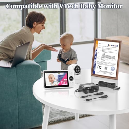 JATERSERN 5V Charger for VTech Baby Monitor Power Cord Compatible with VTech VM901 VM919HD VM919-2HD VM819 VM819-2 PU Video Baby Monitor (Not for Cam) Aadpter 5FT Cable - Image 4