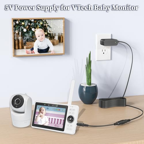 JATERSERN 5V Charger for VTech Baby Monitor Power Cord Compatible with VTech VM901 VM919HD VM919-2HD VM819 VM819-2 PU Video Baby Monitor (Not for Cam) Aadpter 5FT Cable - Image 2