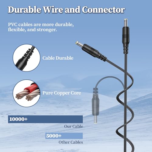 JATERSERN 5V Charger for VTech Baby Monitor Power Cord Compatible with VTech VM901 VM919HD VM919-2HD VM819 VM819-2 PU Video Baby Monitor (Not for Cam) Aadpter 5FT Cable - Image 5