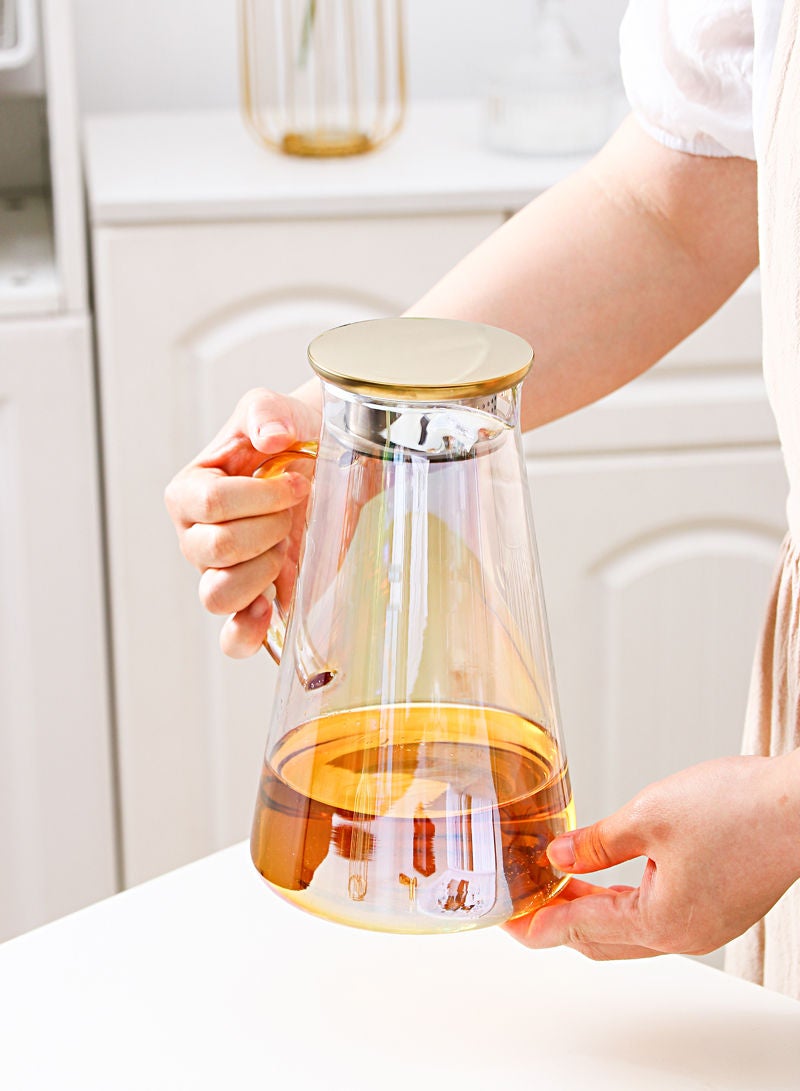 Shuer 5-Piece Electroplating Process Glass Cup Water Bottle Set Transparent Tea Mug Milk Straight Tube - Image 3