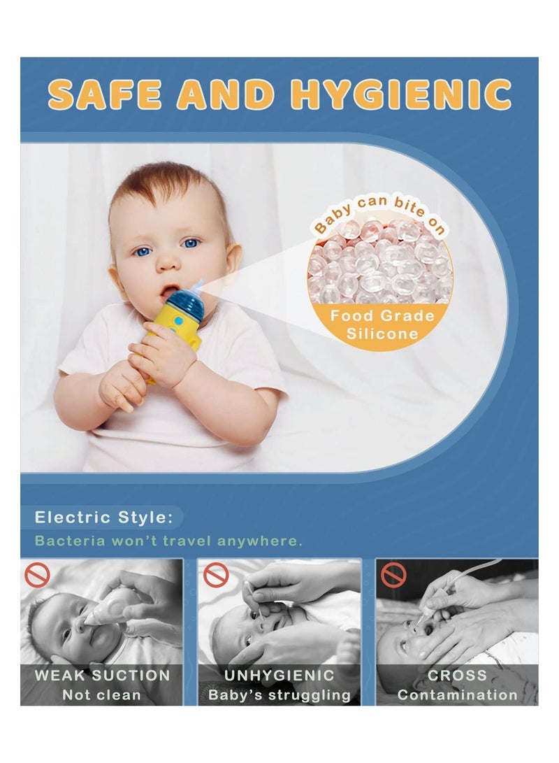 XiuWoo Electric Baby Nasal Aspirator, Rechargeable Sucker with 3 Different Nose Tips, Music, Light, Low Noise, Newborns - Image 5