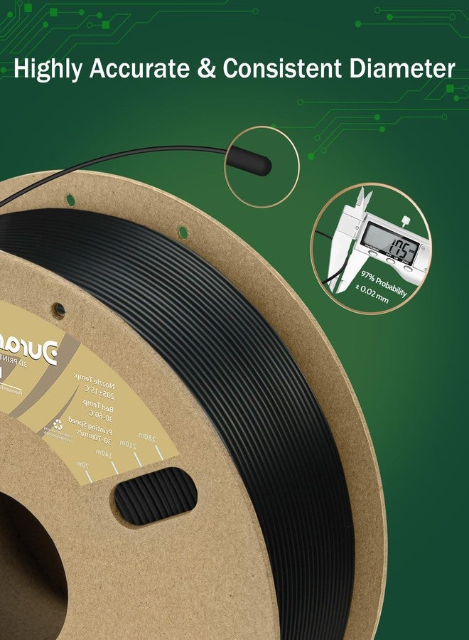 DURAMIC 3D PLA Filament 1.75mm Black 1kg Spool, Jam-Free High Stifness 3D Printing Filament with Cardboard Spool, No-Tangling No-Clogging Dimensional Accuracy 99% +/- 0.03 mm - Image 3