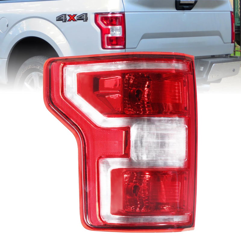 Boine F150 Tail Light Compatible With 2018 2019 2020 Ford F150 F150 Left Driver Side Rear Light Brake Lamp Bulb and Harness Included Replace JL3Z13405H