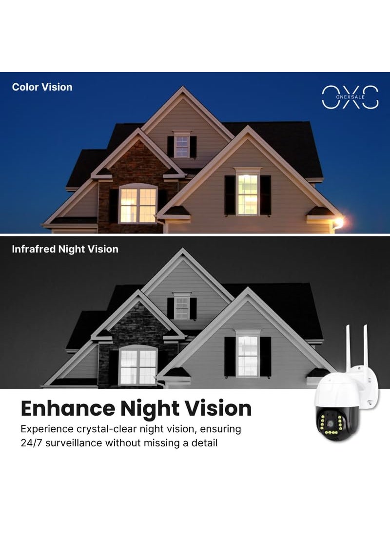 OneXsale OneXsale 4G PTZ Cellular CCTV Camera Outdoor Support SDSIM Card Works Without WiFi 2K Live Video 360 Full Cover Color Night Mode MotionSiren Alerts Remote Phone Access  - Image 4