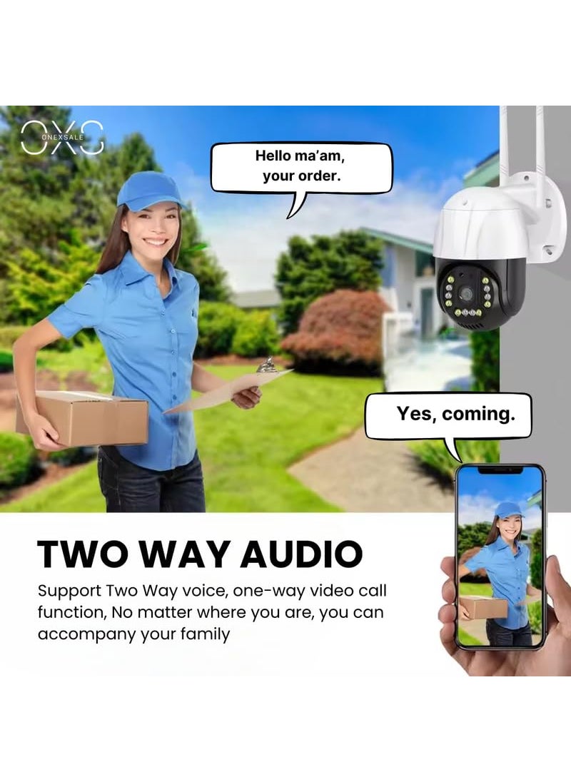 OneXsale OneXsale 4G PTZ Cellular CCTV Camera Outdoor Support SDSIM Card Works Without WiFi 2K Live Video 360 Full Cover Color Night Mode MotionSiren Alerts Remote Phone Access  - Image 5