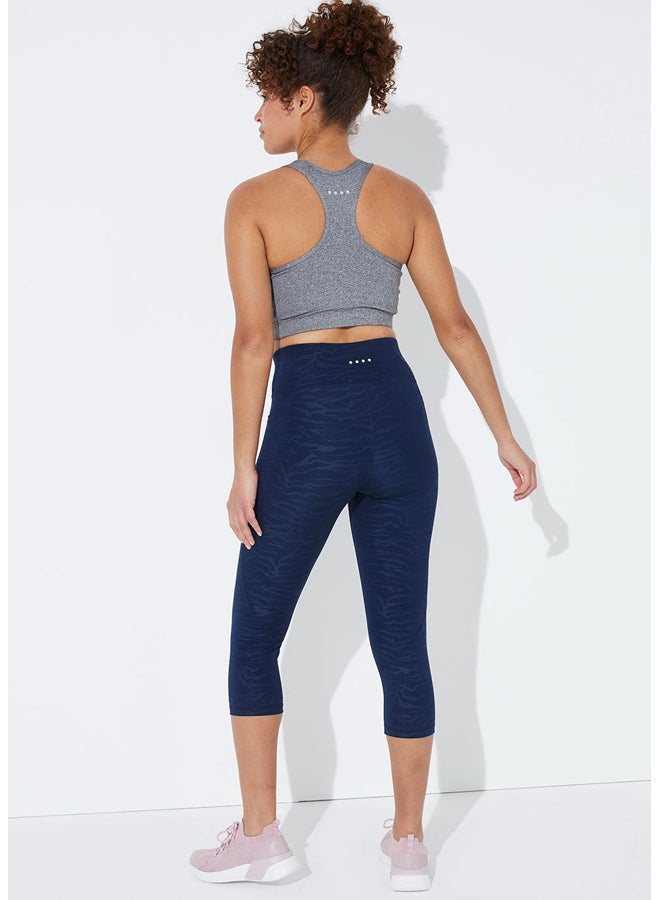 Matalan Souluxe Navy High Shine Capri Leggings  - Image 1