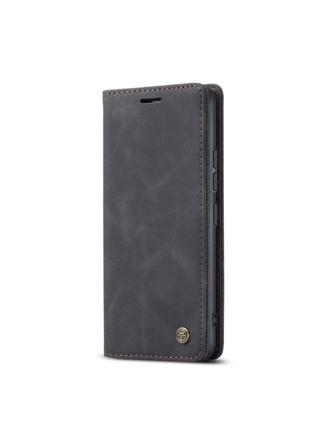 CaseMe Phone Case Luxury PU Leather Design 013 Flip Cover Card Slot Holder Cover For Oppo Reno 14F (Black ) - Image 4