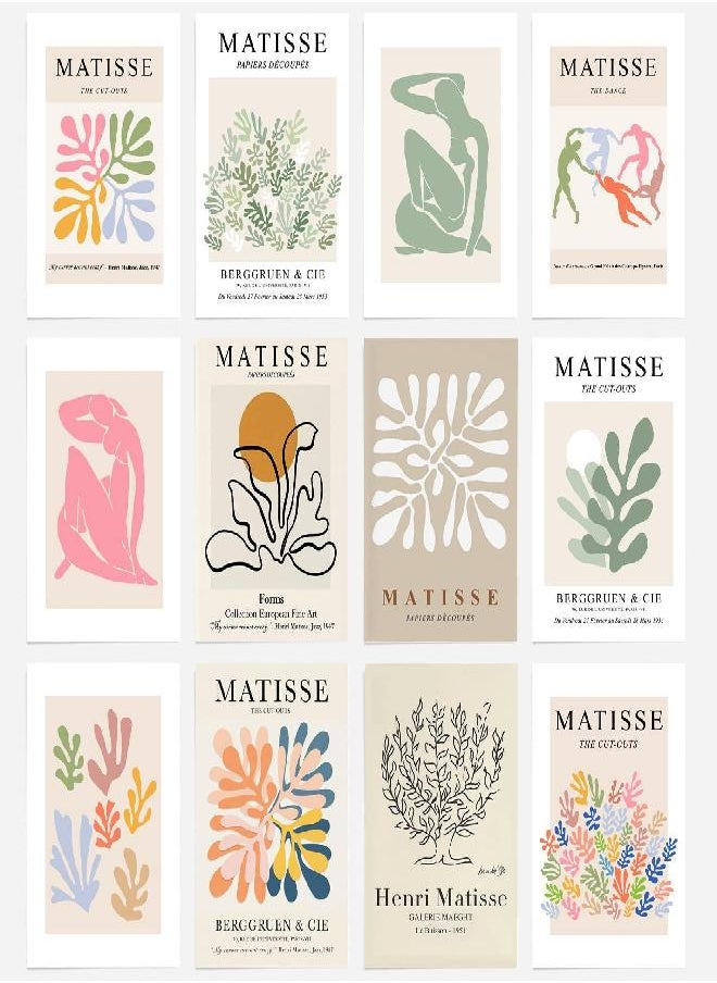 GIFTSFARM - 12PCS Matisse Poster, Danish Pastel Room Decor, Minimalist Wall art, Matisse Wall Art, Wall Art for Living room and Bedroom, Office Decor, Pastel Room Decor (8x10 in, Unframed) - Image 1