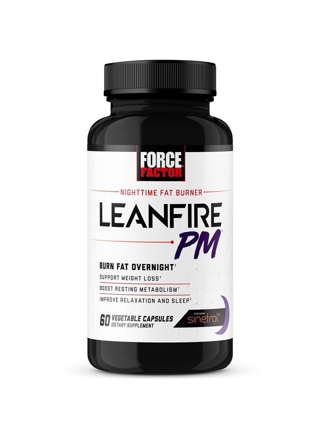 Force Factor LeanFire PM Weight Loss Pills for Women and Men, Fat Burner and Overnight Weight Loss Pills to Burn Fat, Boost Metabolism, and Improve Sleep, Powerful Formula for Incredible Results, 60 Capsules  - Image 1