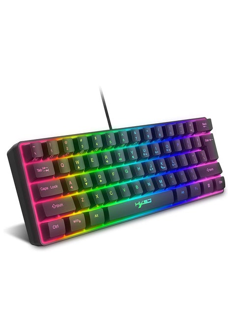 Wired 61-Keys RGB Backlit Streamer Gaming Keyboard Black