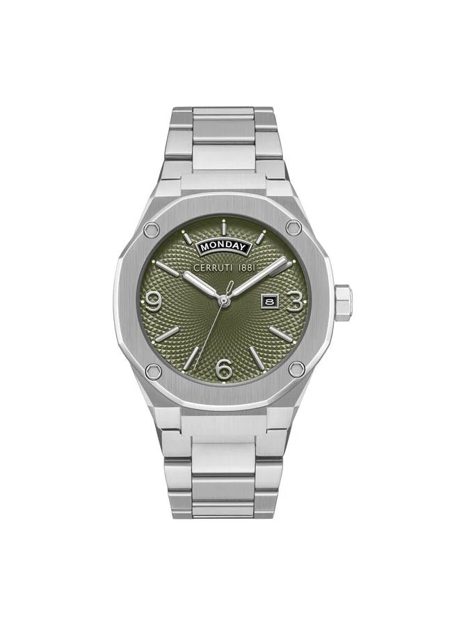 Razzuolo 41mm Green Dial Stainless Steel Bracelet Analog Watch For Men