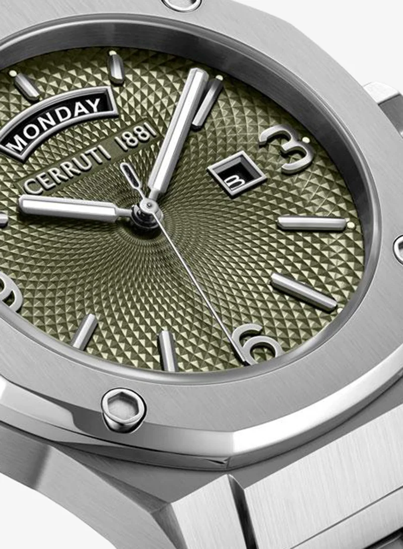 CERRUTI 1881 Green Men's Razzuolo 41mm Green Dial Stainless Steel Bracelet Analog Watch For Men for Men | Best Price UAE