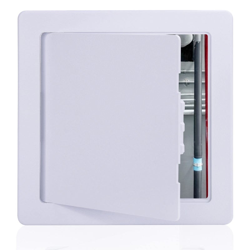 PNKKODW Plumbing Access Panel for Drywall 6 x 6 Inch Plastic Access Door Removable Wall Access Panel Ceiling Reinforced Hinged Durable White