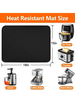Oasisgalore 15x18 in Heat Resistant Mats - Fireproof Countertop Protector for Air Fryer, Deep Fryer & Coffee Maker  - Image 5