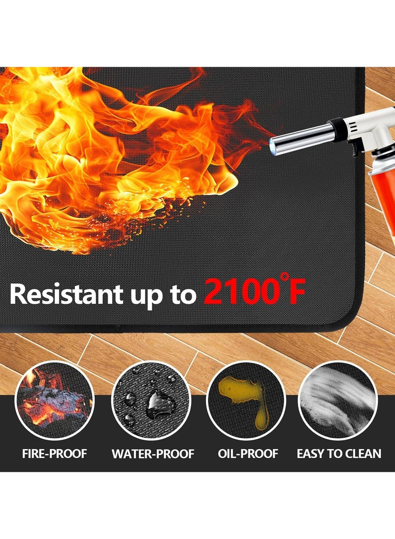 Oasisgalore 15x18 in Heat Resistant Mats - Fireproof Countertop Protector for Air Fryer, Deep Fryer & Coffee Maker  - Image 2