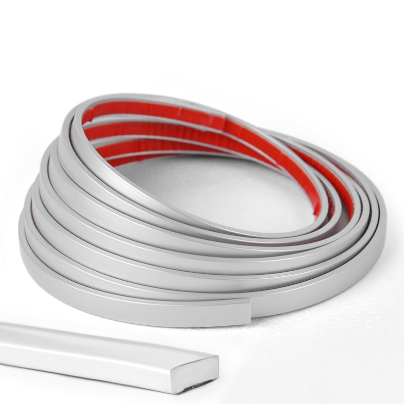 Wowstar 30 Ft Peel and Stick Trim Molding Trim for Walls Edges Borders Window Frames Backsplash Tiles Flexible and Self Adhesive Trim Silver