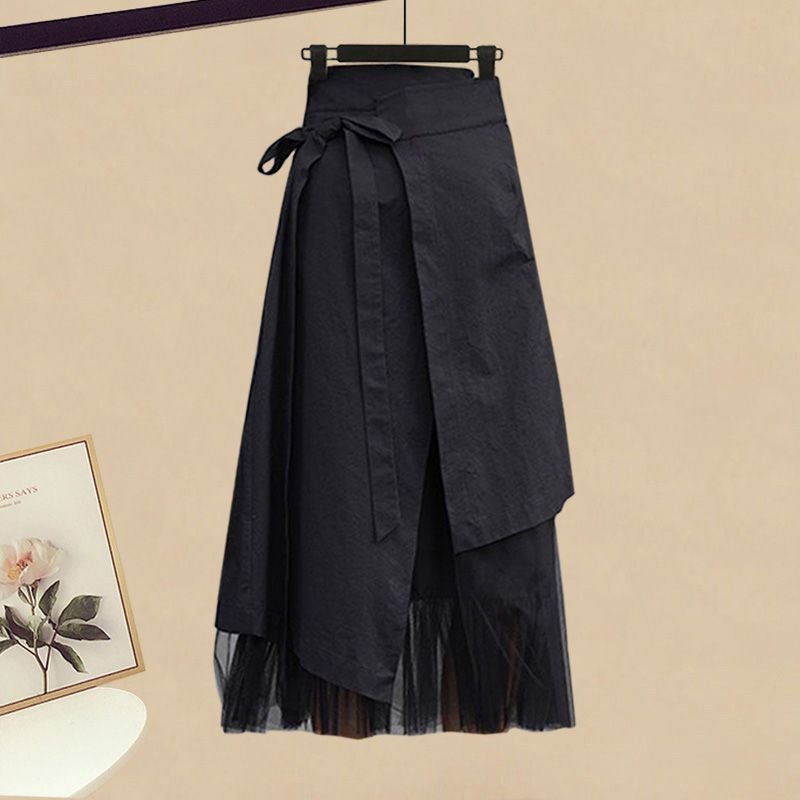 plus size Womens Spring suit Womens 2024 New Design Sense Shirt Top Fashion Slim Skirt Two-piece Set Skirt - Image 1