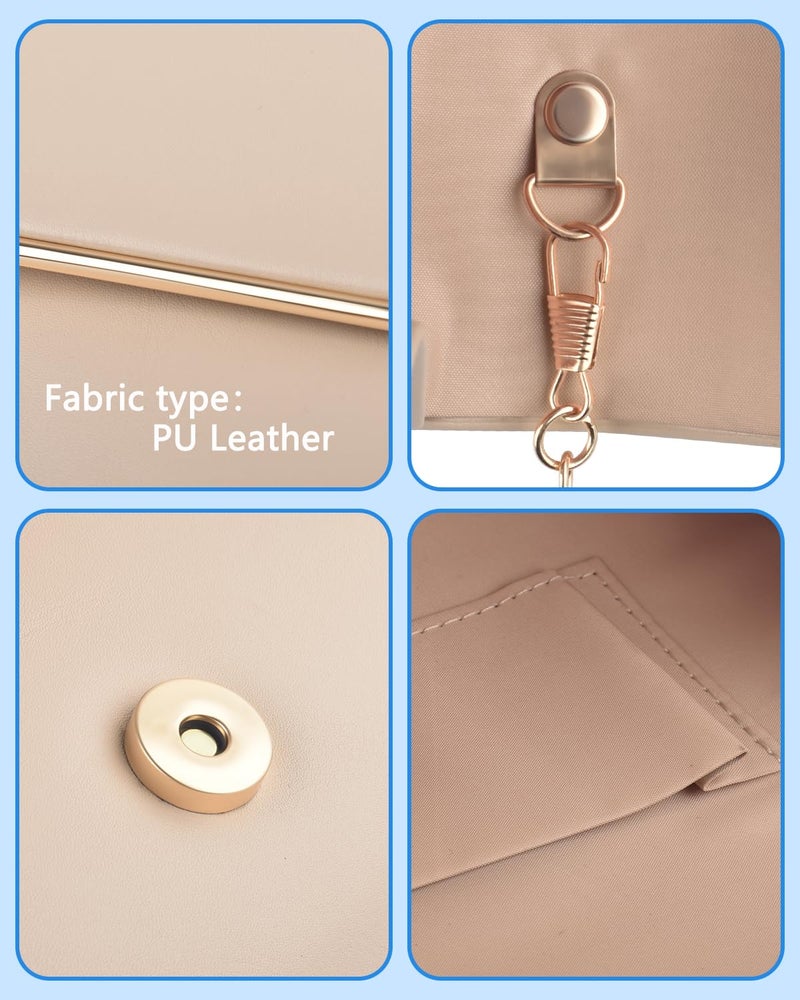 TINDTOP Clutch Purses for Women, PU Leather Formal Evening Bags Shoulder Party Handbags Wedding Cocktail Prom Clutches (B-Pink) - Image 5